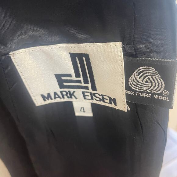 Vintage MARK EISEN COUTURE Pin Stripe Double Breasted Blazer Sz 4 - Picture 7 of 8